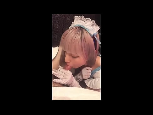 ❤️ Idol Japanese [mayuka], Aṣọ iranṣẹbinrin Faranse, apakan 1, ifefẹfẹ ati fifẹ kuro pẹlu ipara si wa ❤